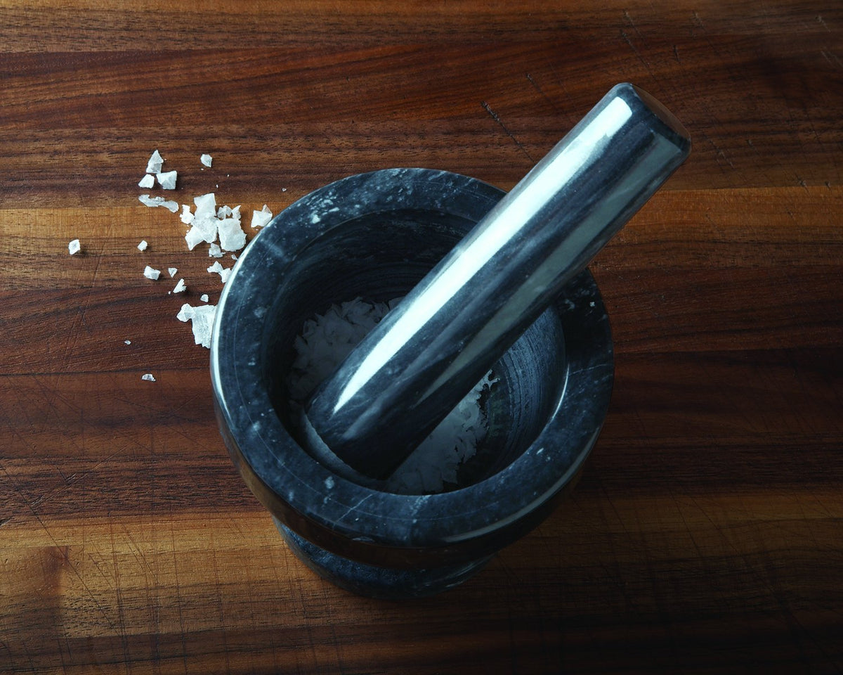 Fox Run Marble Mortar and Pestle Set, White, Small 4" Pestle and Mortar