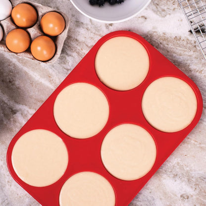 Mrs. Anderson's Baking Silicone 12-Cup Muffin Pan Baking Mold, BPA Free, Non-Stick European-Grade Silicone, 13.5 x 10 x 1.25-Inches