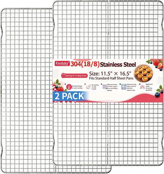 2 Pack Cooling Racks for Cooking and Baking, 304 Stainless Steel