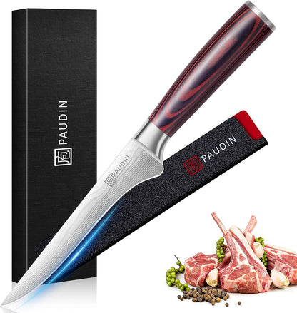 PAUDIN Cheese Knife, 5” Serrated Knife for Block Cheese,Sharp Tomato Knives