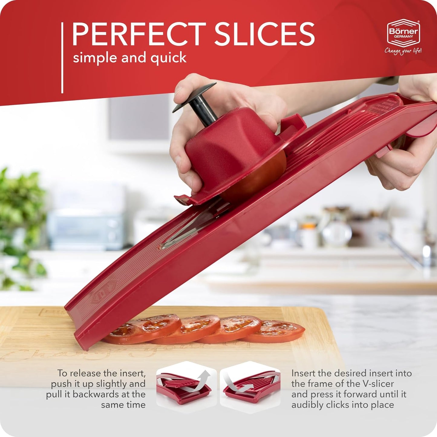 BORNER V Mandoline Slicer Kitchen V1 ClassicLine Starter Set | Vegetable Grater Börner - Quality Made in Germany, Color:White