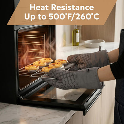 Silicone Oven Mitts and Pot Holders Sets 6 Piece for Kitchen