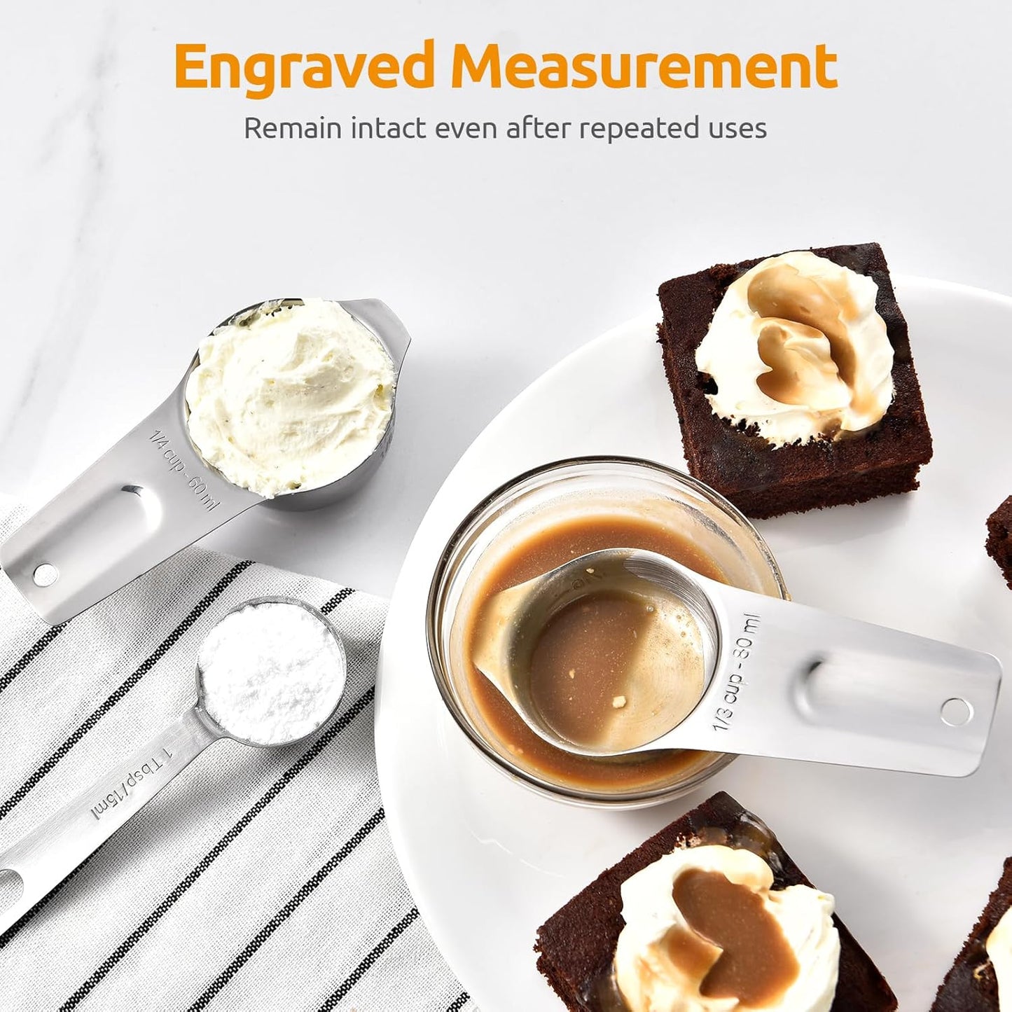 Measuring Cups, U-Taste Magnetic Measuring Cups and Spoons Set of 13 in 18/8 Stainless Steel: 7 Measuring Cups and 5 Measuring Spoons with 1 Professional Magnetic Measurement Conversion Chart