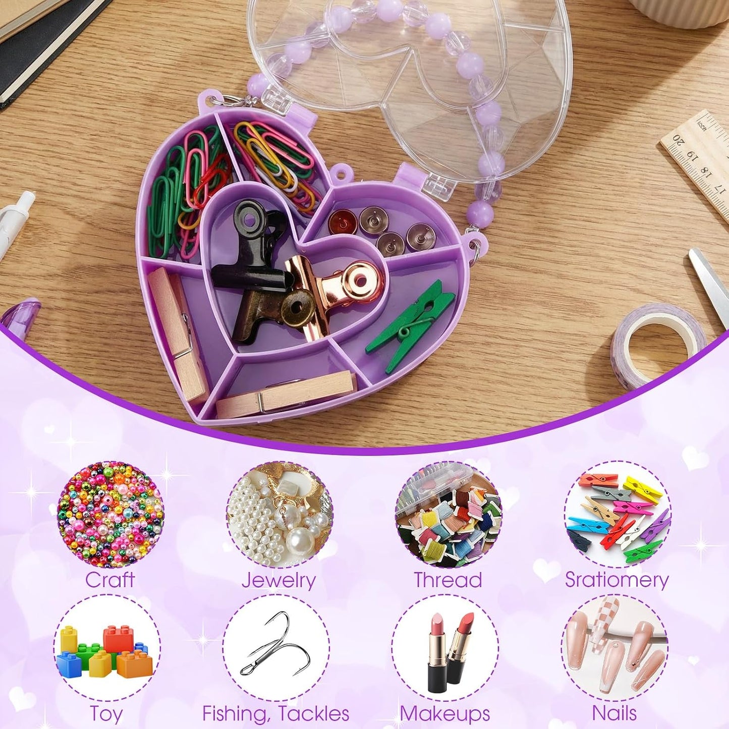 Cunno 6 Pack Valentines Day Containers Butterfly Shaped Food Containers Large Plastic Snack Box Food Storage with Handle Divided Serving Tray Portable Jewelry Organizer for Candy Fruit Purple