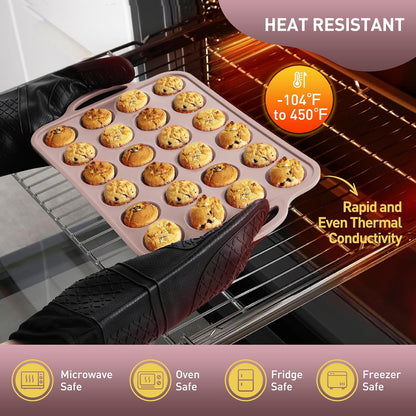 2 Packs 12 Cups Silicone Muffin Pan for Baking with Metal Reinforced Frame Regular Size Cupcake Pan Tray Egg Bites Silicone Cookie Molds Muffin Tin Tart Pans Sheet Set for Oven Dishwasher Safe