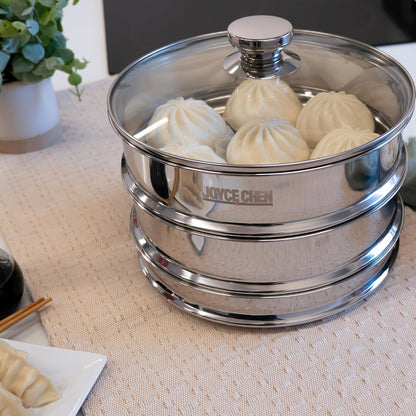 Joyce Chen 2-Tier Bamboo Steamer Baskets, 10-Inch