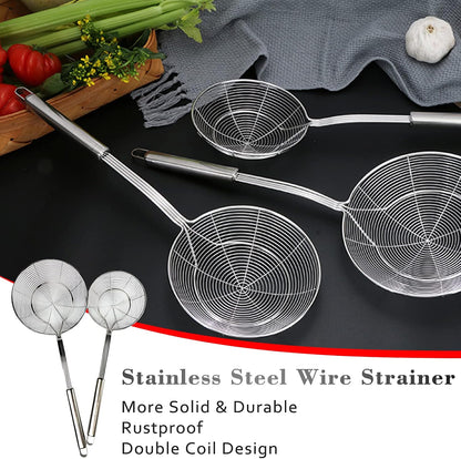 TENTA Kitchen Multi Kitchen Utensil Stainless Steel Cooking Skimmer Slotted Fish Turner Spatula Spoon Colander Drain Water Filter Spoon Hot Pot Scoop Comfortable Grip Design Strainer Ladle for Kitchen