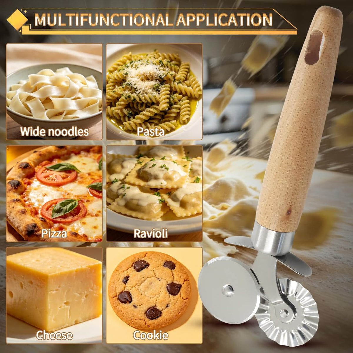 Double Wheel Dual-Head Pastry Cutter, 1Pcs