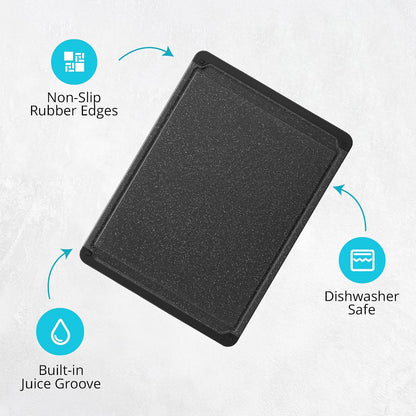 Plastic Cutting Board for Kitchen - Extra Large Cutting Board 18 Inch Reversible Chopping Board, Juice Groove, Non Slip Feet, Dishwasher Safe, BPA Free Large Cutting Board for Meat Vegetables Fruit