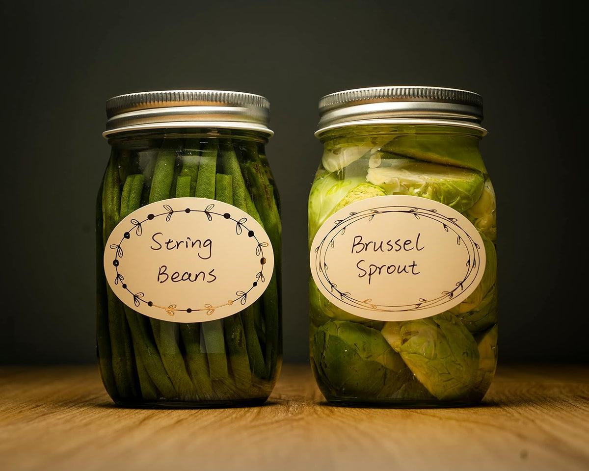 MONEST Waterproof Label Stickers for Jars and Lids, Pantry, Mason Jar, Canning, Spice, Bottle Labels (Red Tulip 2"x3")