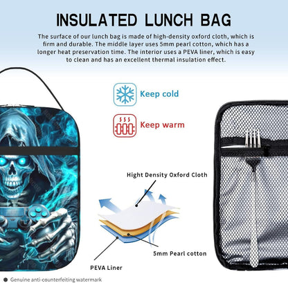 Boys Lunch Box for School Insulated Football Lunch Bag for Kid Boys Girls Teen Bento Boxes to School Office Picnic Travel Hiking Lunchbag Waterproof Leakproof with Adjustable Shoulder Strap