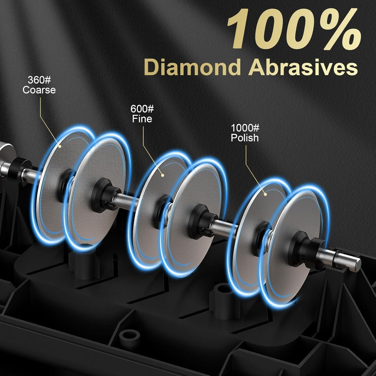 Electric Knife Sharpener 100% Diamond Abrasives, 3 Stages Knife Sharpener