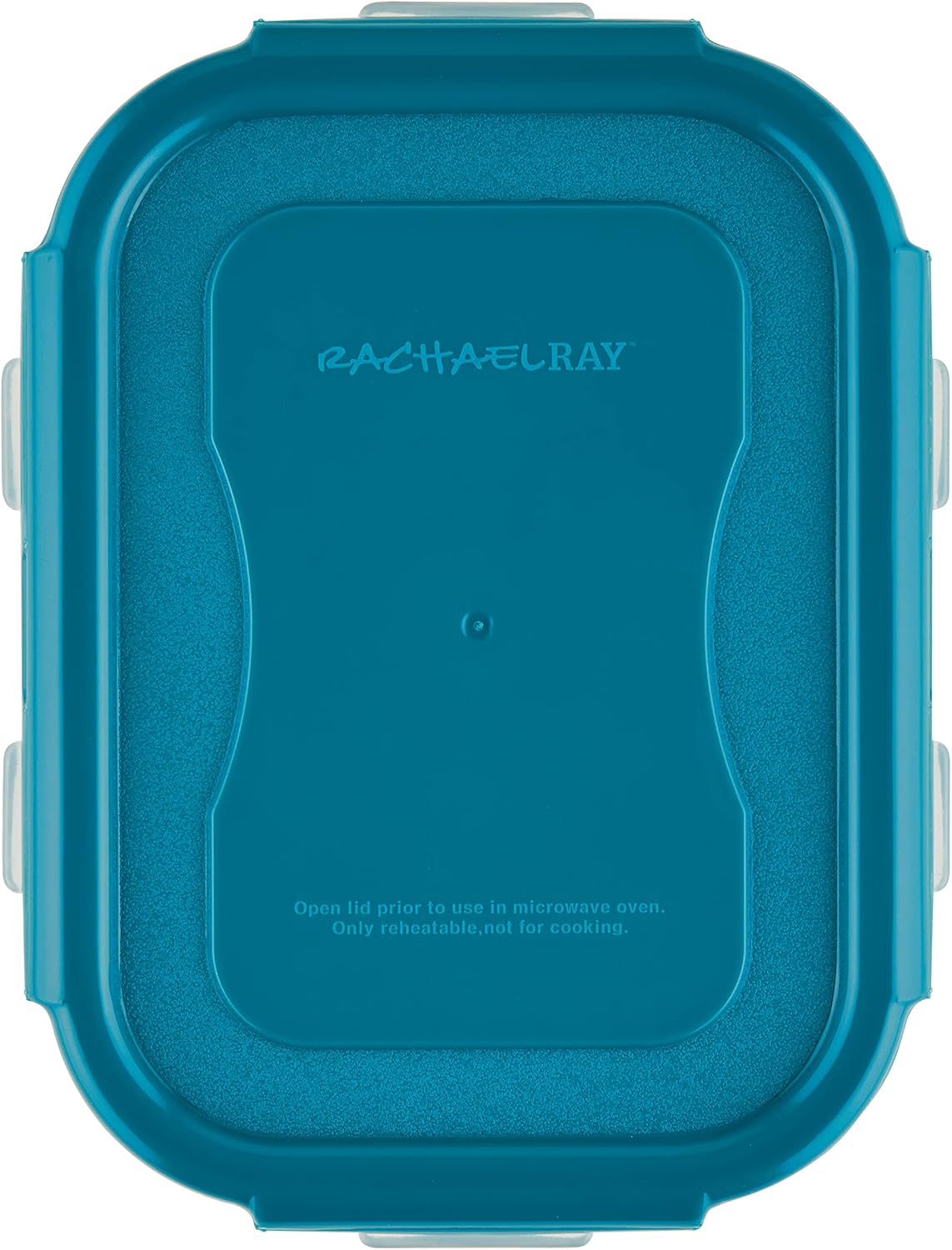 Rachael Ray Leak-Proof Nestable Container Food Storage Bin Set, 10-Piece, Clear with Teal Lids