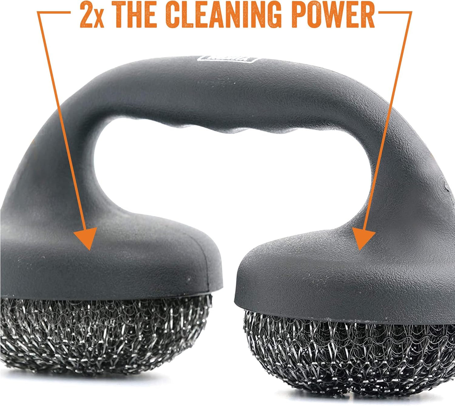 Yukon Glory BBQ Grill Brush, Commercial-Grade Double Stainless Steel Cleaning Pads, Easy-Grip Grill Cleaner for Gas, Charcoal, Porcelain, Ceramic & Cast Iron Grates