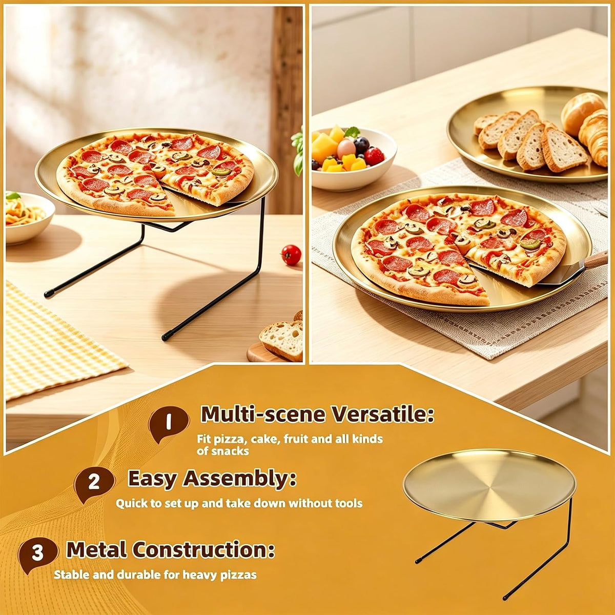 12 Pcs Pizza Display Stands for Party Pizza Pan Riser Stand Set