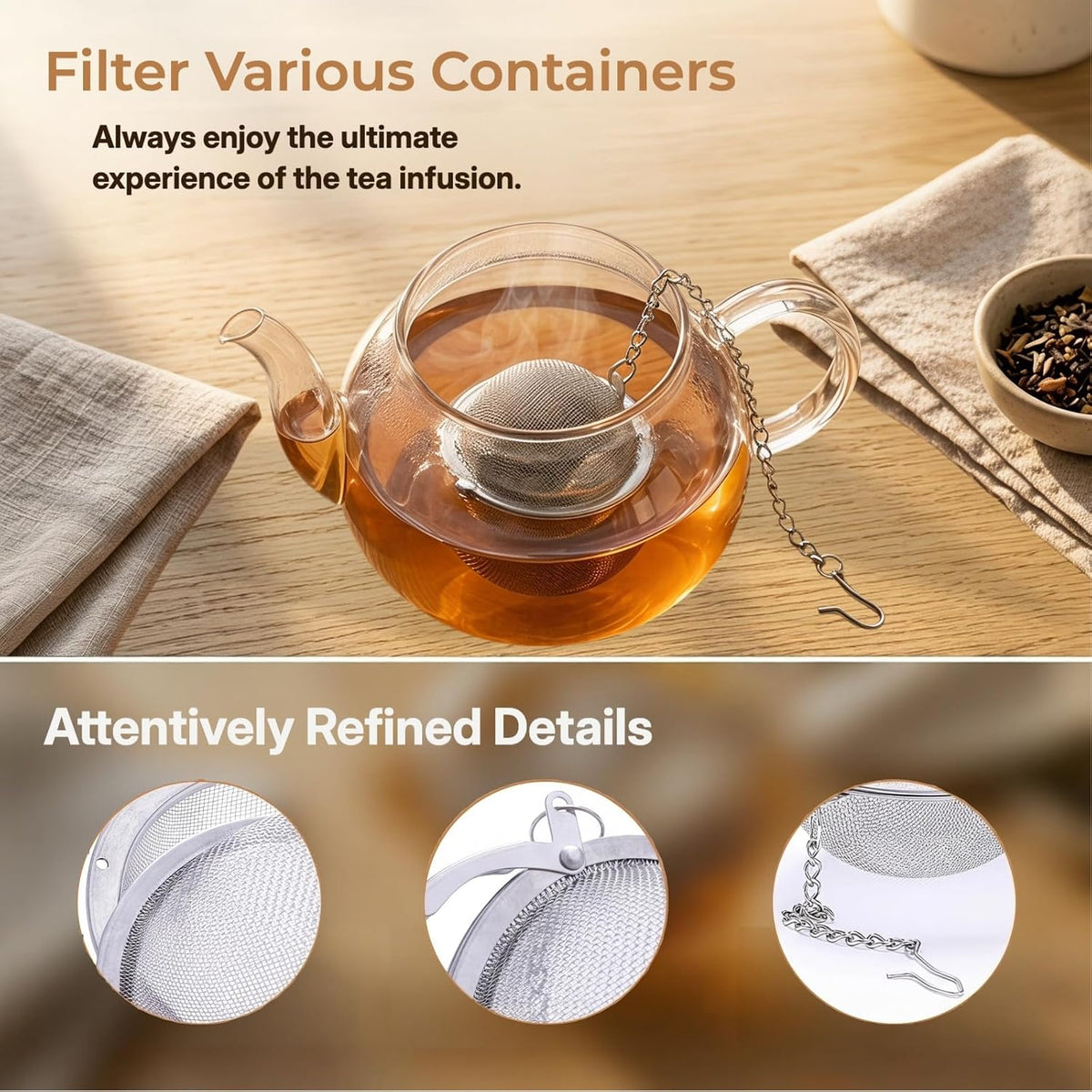 304 Stainless Steel Mesh Tea Ball for Loose Leaf Tea