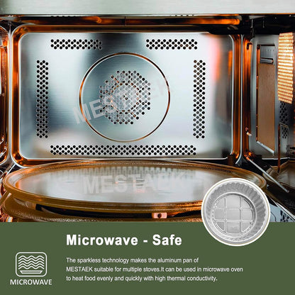 7.7" Round Aluminum Foil Containers with Lids (5 Pack) – Heavy Duty Disposable Takeout Pans for Meal Prep, Pasta, Casserole, Food Storage & Catering, 48oz