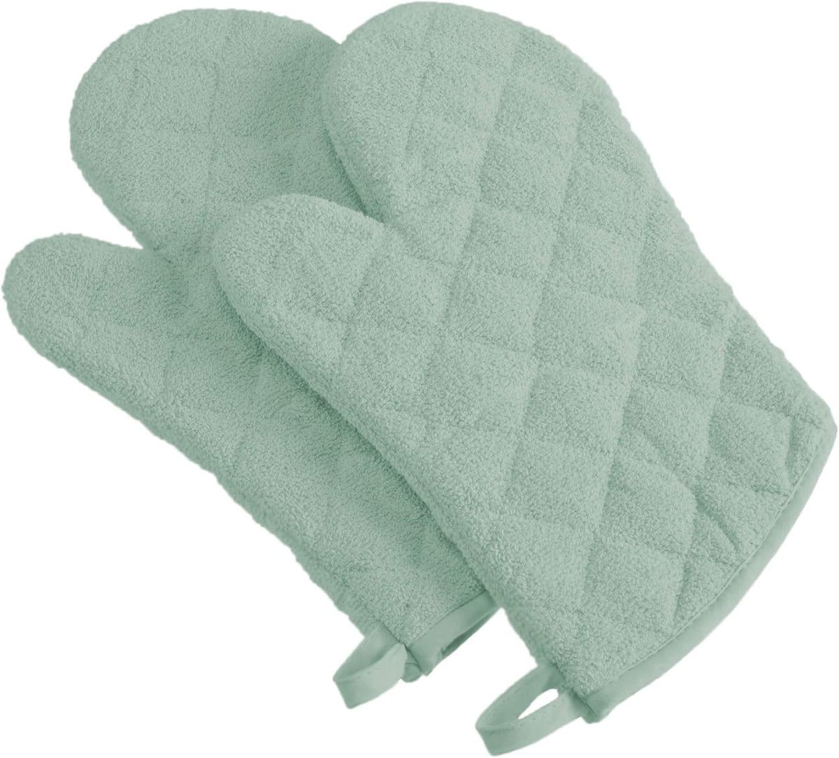 DII Basic Terry Collection 100% Cotton Quilted, Oven Mitt, Brown, 2 Piece