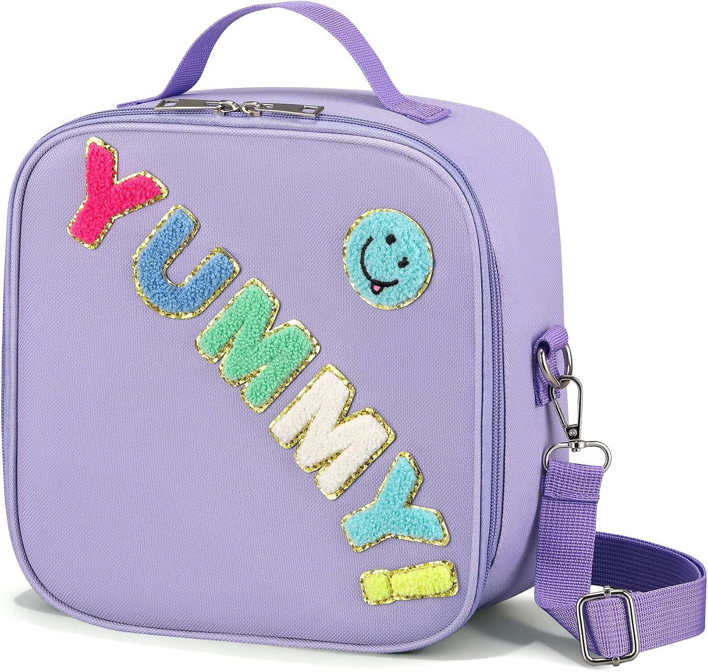 Kids Lunch Box for Kids Insulated Reusable Lunch Bag Tote Durable Children Leak-proof Lunchbox with Adjustable Shoulder Strap for School Daycare Travel Picnic (Navy - 3D Dinosaur)