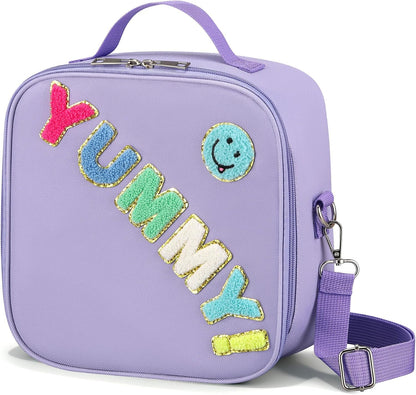Kids Lunch Box for Kids Insulated Reusable Lunch Bag Tote Durable Children Leak-proof Lunchbox with Adjustable Shoulder Strap for School Daycare Travel Picnic (Navy - 3D Dinosaur)