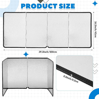 Foldable Grinder Splatter Guard, 39.37 x 16.14 Inch Galvanized Sheet Screen