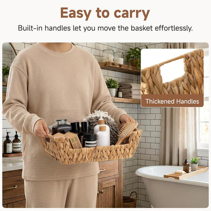 StorageWorks Round Paper Rope Woven Basket for Pantry Organizers and Storage, Stackable Pantry Storage Baskets for Shelves, Brown, 2-Pack
