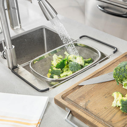 Restaurantware 6 qt Stainless Steel Over The Sink Colander