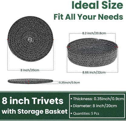 8 Inch Trivets for Hot Dishes, Hot Pots and Pans, 6 Pcs