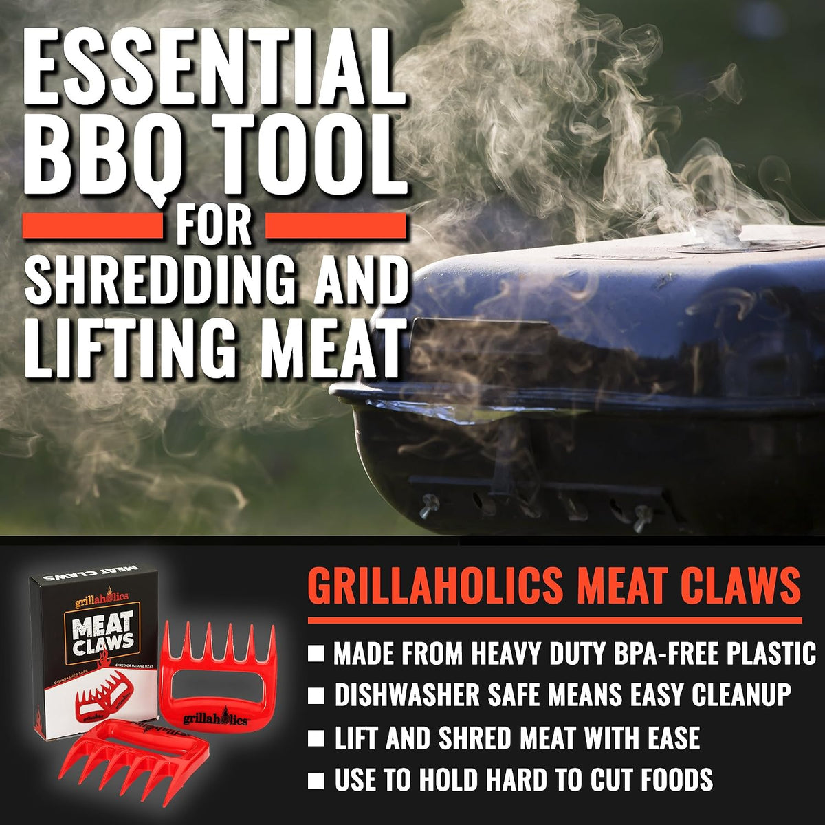 Grillaholics Meat Shredder Claws for Shredding Chicken, Pulled Pork & More