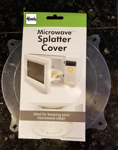 Handy Housewares 10" Round Vented Microwave Splatter Guard Food Bowl Cover - Helps Keep Your Microwave Clean