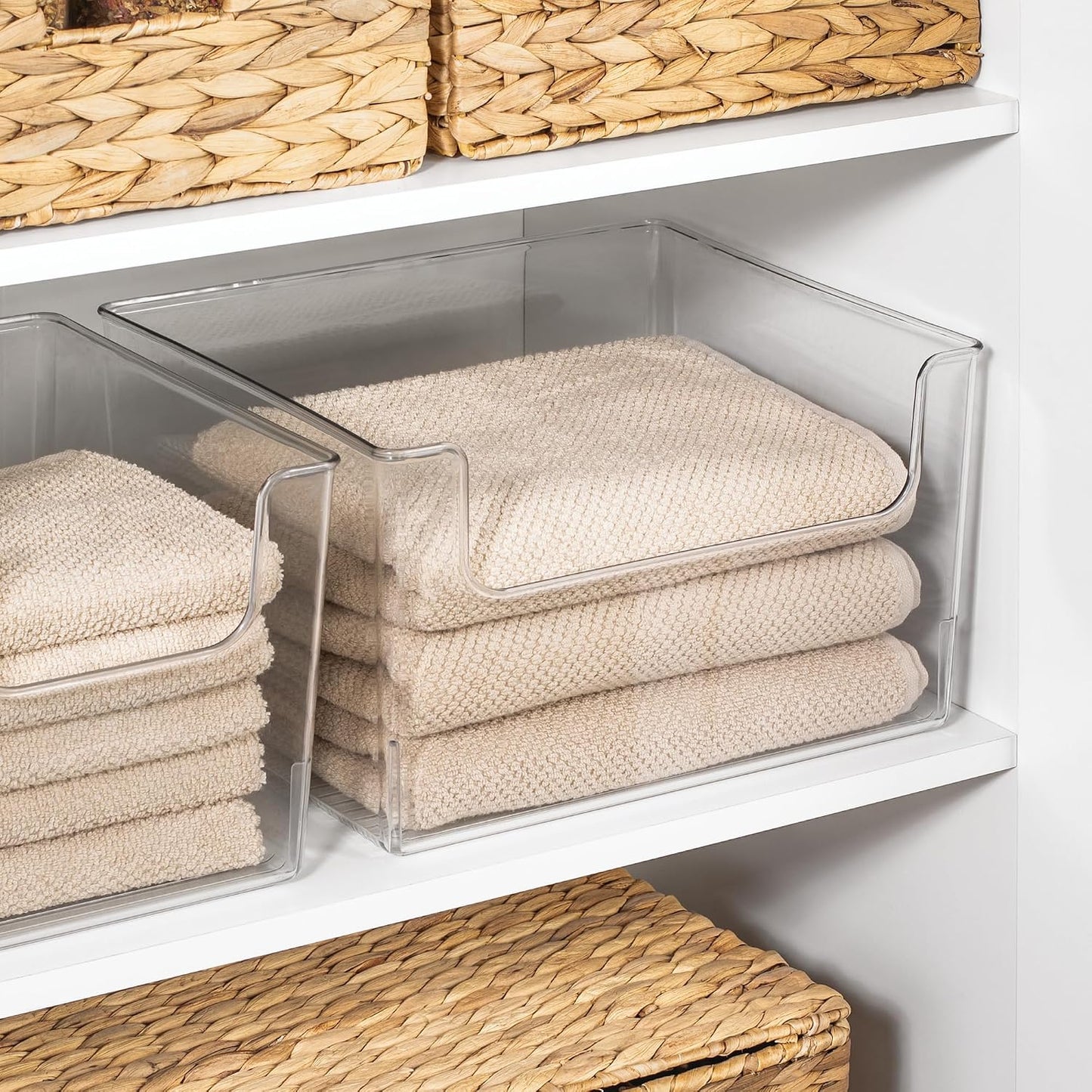 iDesign Open-Front Storage Bin, Clear | Kitchen, Pantry, Bathroom, Home Office, Made in USA