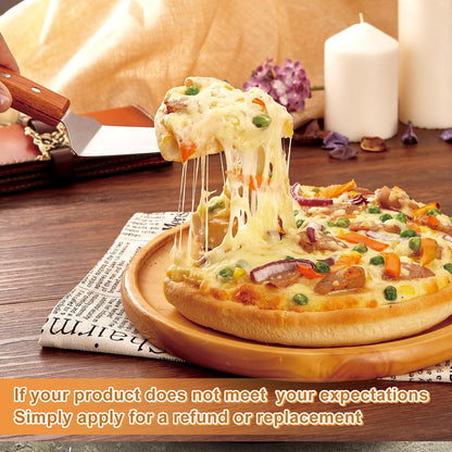 4 Pack Stainless Steel Pizza Servers with Wooden Handle