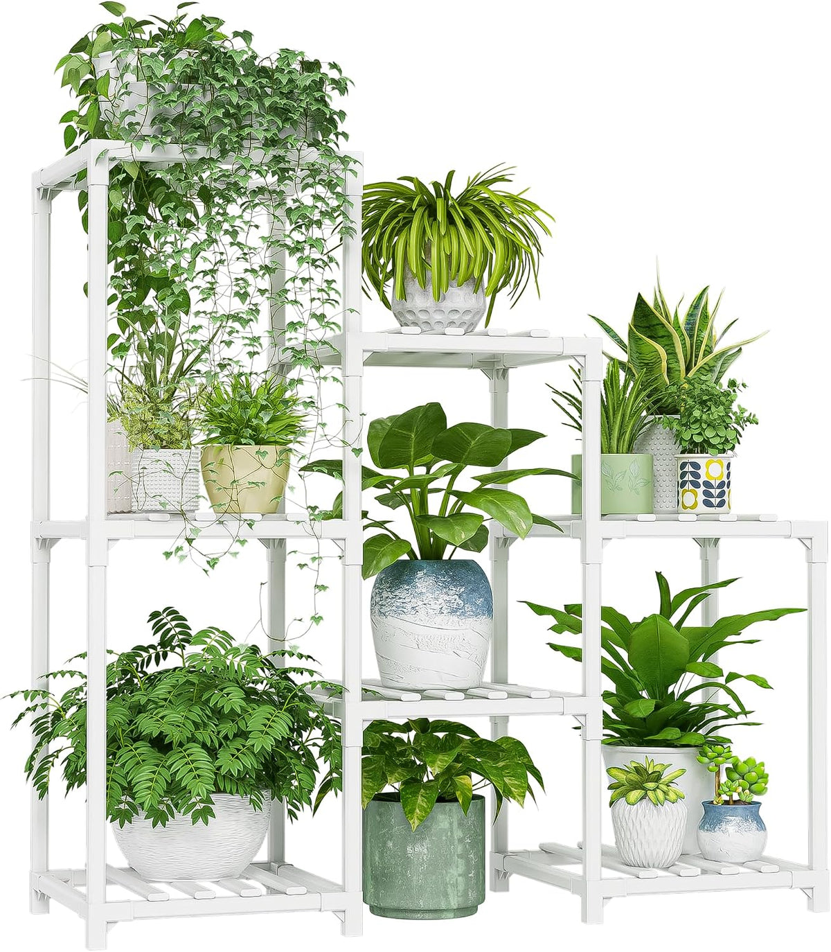 Bamworld Plant Stand Indoor Plant Shelf Outdoor Wood Plant Rack