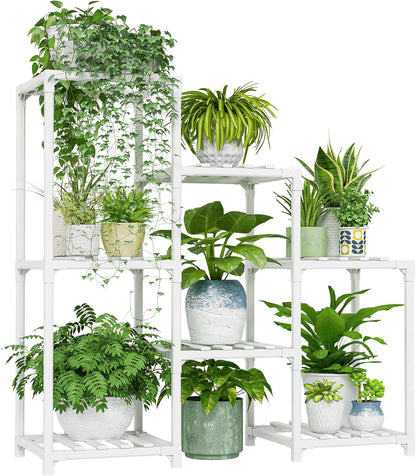 Bamworld Plant Stand Indoor Plant Shelf Outdoor Wood Plant Rack