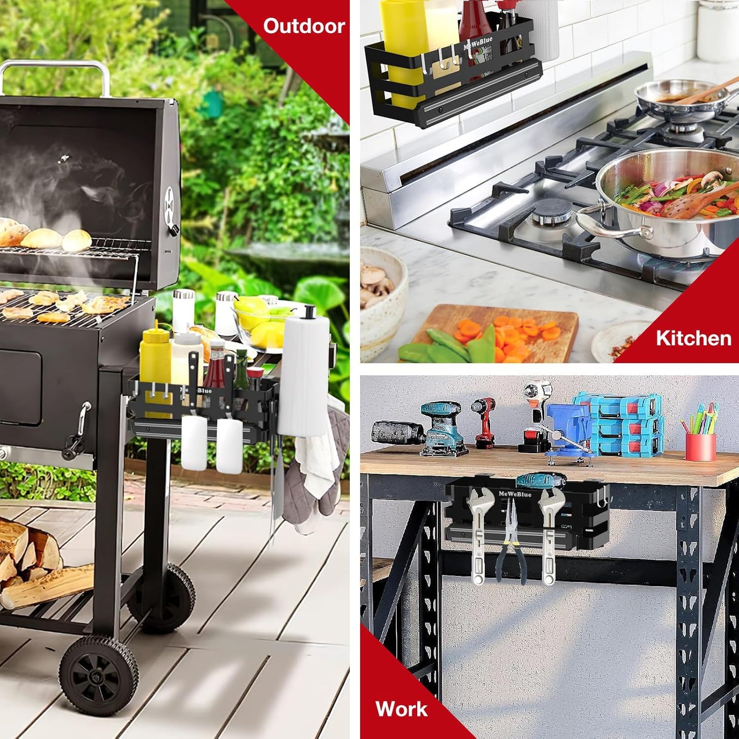 Griddle Caddy for Blackstone Griddles Accessories, Space Saving Grill Accessories Storage Caddy, BBQ Accessories Holder for Blackstone 28”-36” Grill with a Magnetic Tool Holder Paper Towel Holder