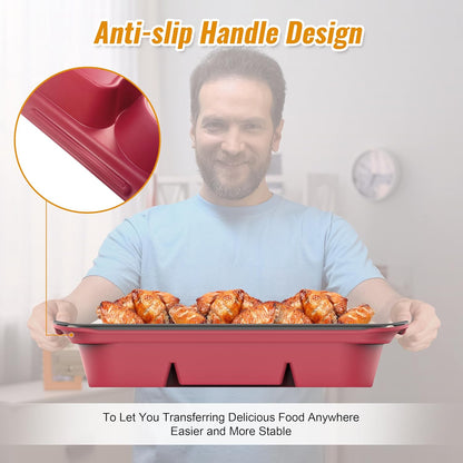 4PCS Plastic Melamine Grill Carry Prep System Tray Set, Marinating Plate for Plating Food & BBQ Prep Tub for Marinating Meats, BBQ Grill Prep Trays
