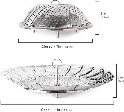 BergHOFF Stainless Steel Steamer Basket, Silver