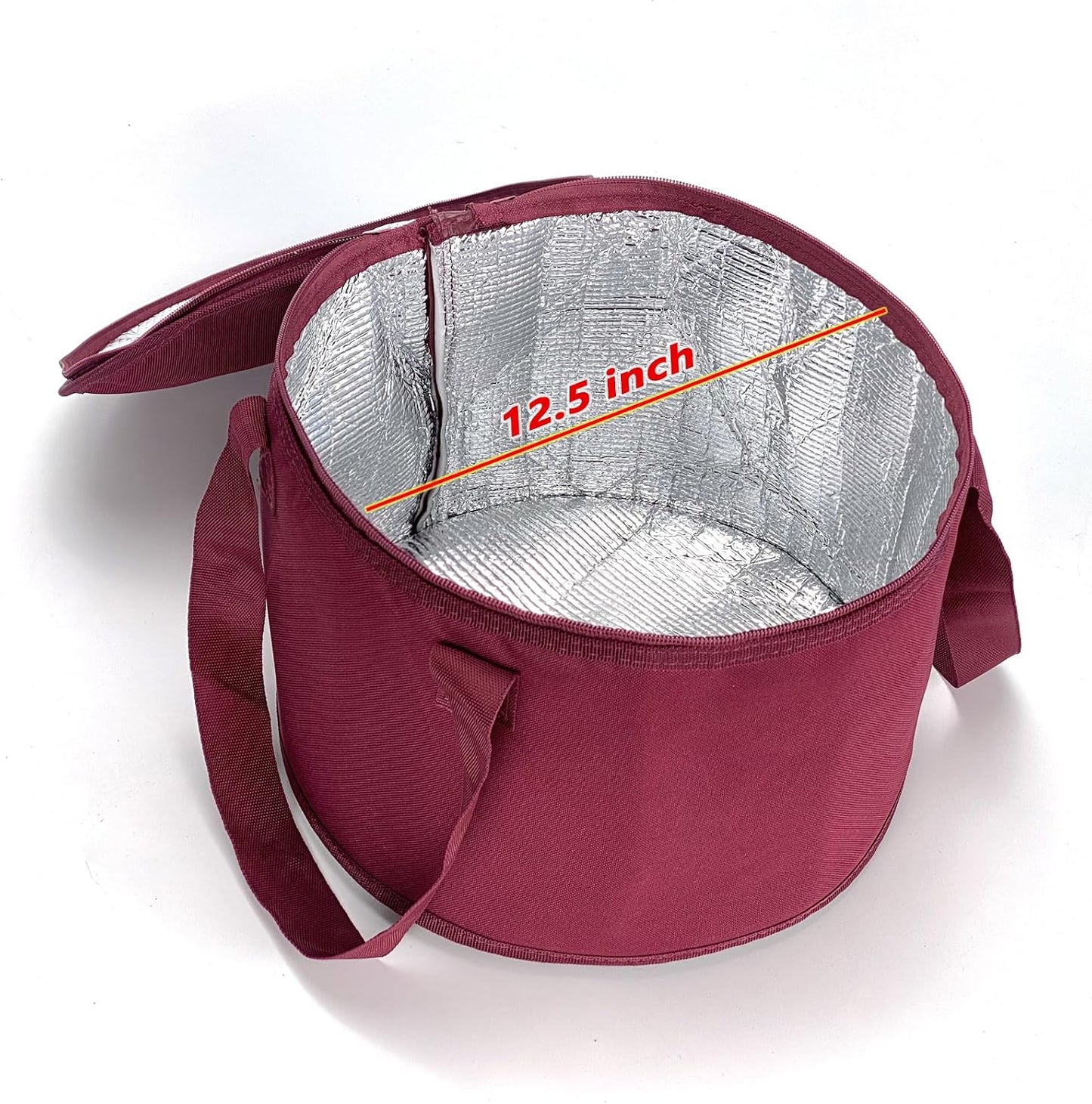 2 Pack Round Casserole Carrier Insulated Bags, Pie Tray, Insulated For Cold, 12.5 In Pie Carriers For Transport (Black)