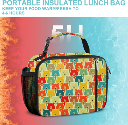 esouler Lunch Box Kids Insulated Lunch Bag for Boys & Girls Durable Children Lunchbox for School with Water Bottle Holder-Black