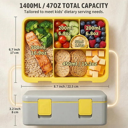 rockpapa Chill Kids Lunch Box Set with Leakproof 5.5 Cups Bento Box, Reusable Ice Pack, 14oz Insulated Water Bottle & Lunch Bag, BPA-Free Microwave Safe for School Boys Girls (Black Games)
