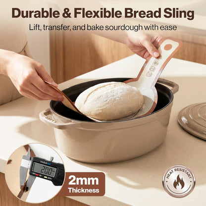 EDELHAUS Sourdough Starter Kit with Round Banneton Proofing Basket