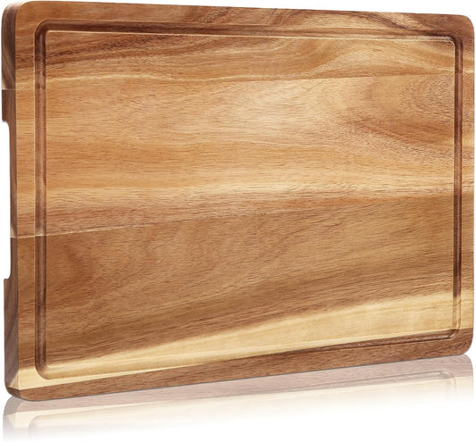 18x12 in Acacia Wooden Cutting Board for Kitchen, Large Chopping Board