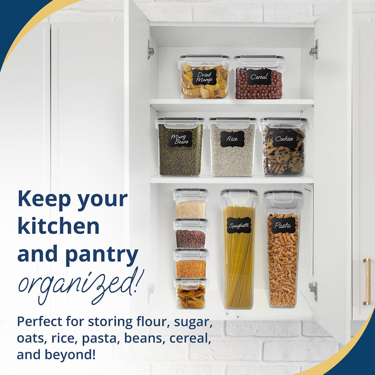 Reli. Airtight Canister Set with Lids (26 Set) | Clear Plastic Food Storage Canisters | Mega Variety Pack | BPA-Free
