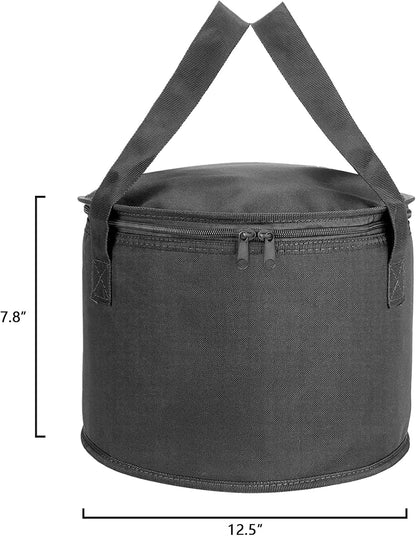 2 Pack Round Casserole Carrier Insulated Bags, Pie Tray, Insulated For Cold, 12.5 In Pie Carriers For Transport (Black)