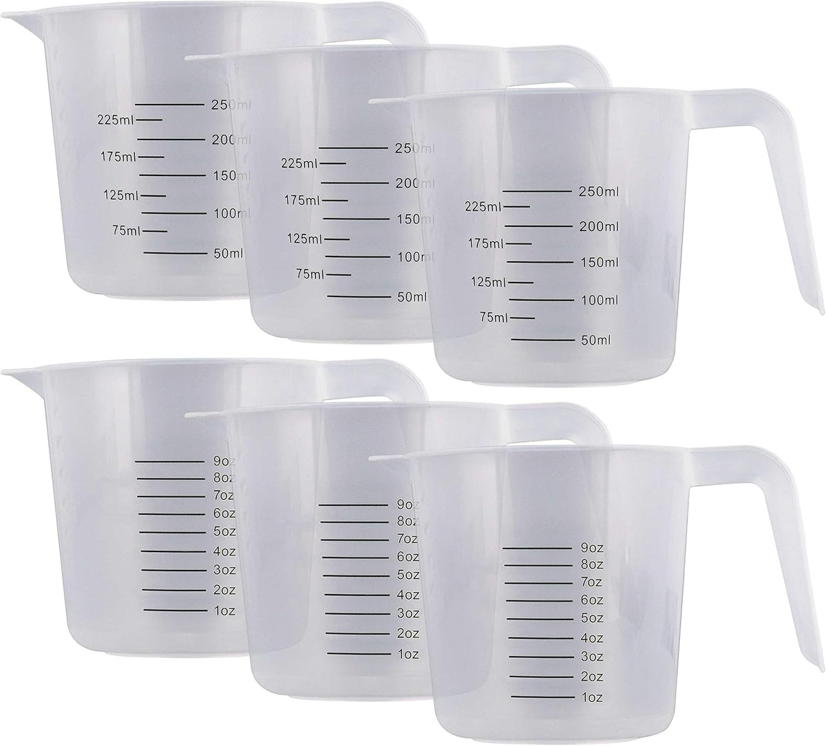 U.S. Kitchen Supply Plastic Measuring Cups with Handles - 16 oz (500 ml)