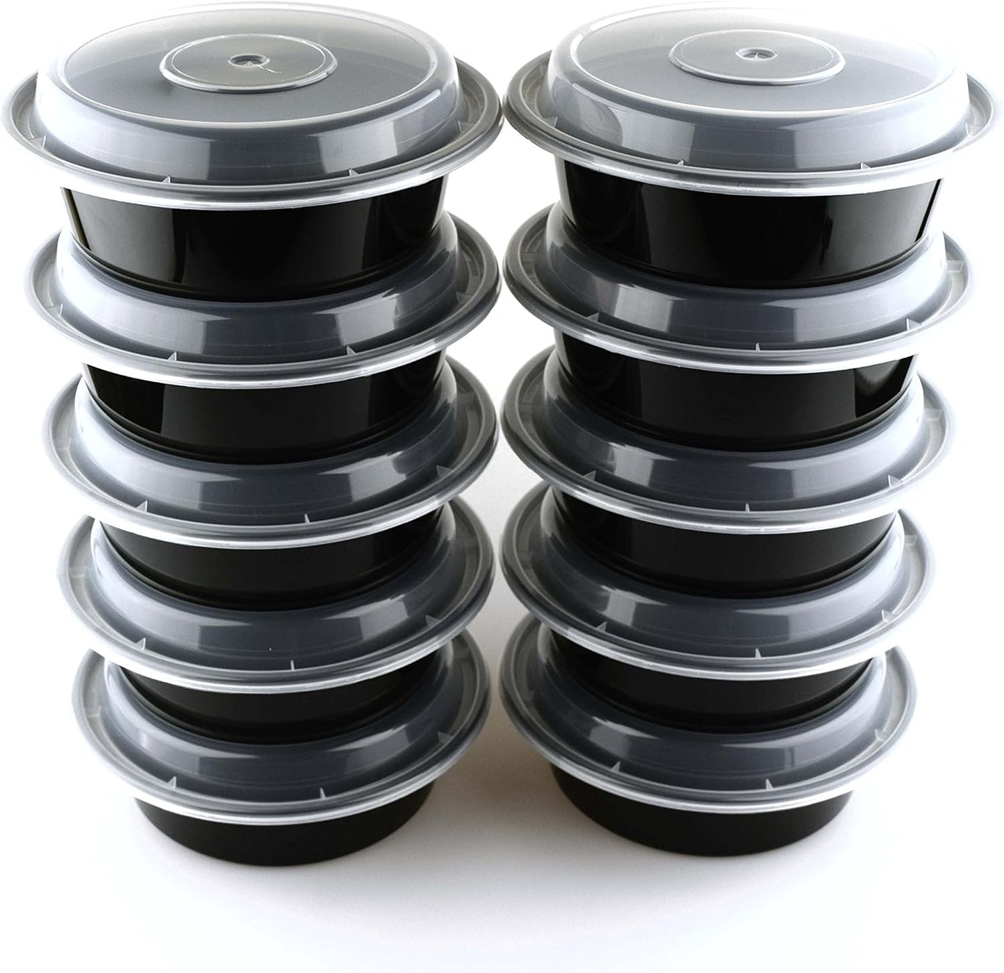 Green Direct Meal Prep containers 16 Oz. Round Microwavable Food Container with Lid /Portion Control Pack of 10