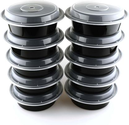 Green Direct Meal Prep containers 16 Oz. Round Microwavable Food Container with Lid /Portion Control Pack of 10