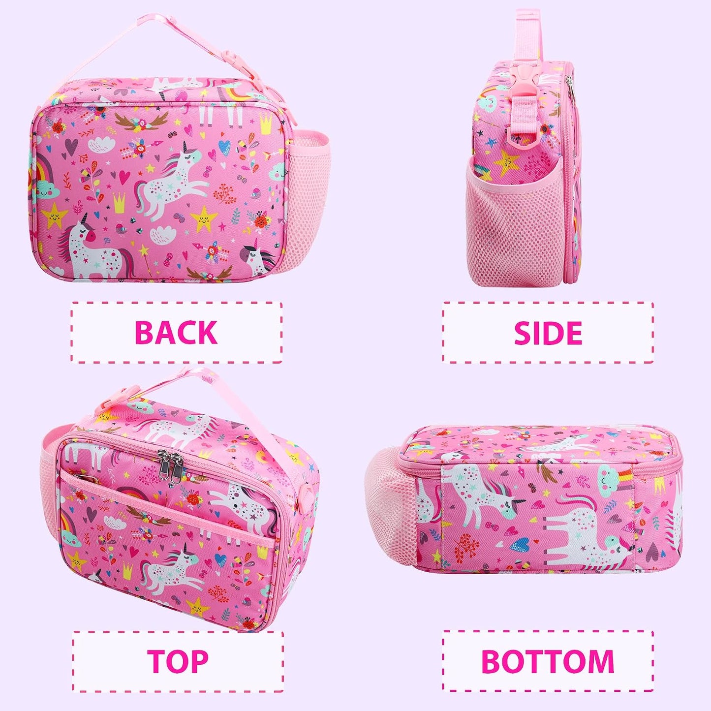 RLGPBON Kids Lunch Bag,Insulated Lunch Box for Girls,Lunch Bag Toddler Teen,School Daycare Cute Travel bags