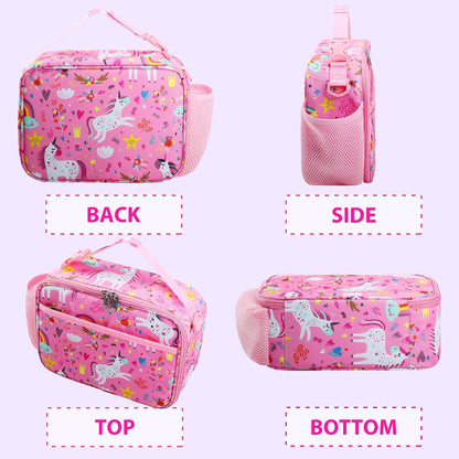 RLGPBON Kids Lunch Bag,Insulated Lunch Box for Girls,Lunch Bag Toddler Teen,School Daycare Cute Travel bags