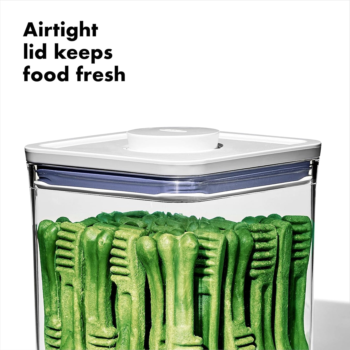 OXO Good Grips Pet POP Container – 6.0 Qt/5.7 L with Half Scoop, Ideal for up to 6.5lbs of Dog Food or 4.5lbs of Cat Food, Airtight Dog and Cat Food Storage Container, BPA Free, Clear